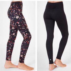 Sweaty Betty Reversible Leggings Aubergine Geo Floral Print Womens Sz XS